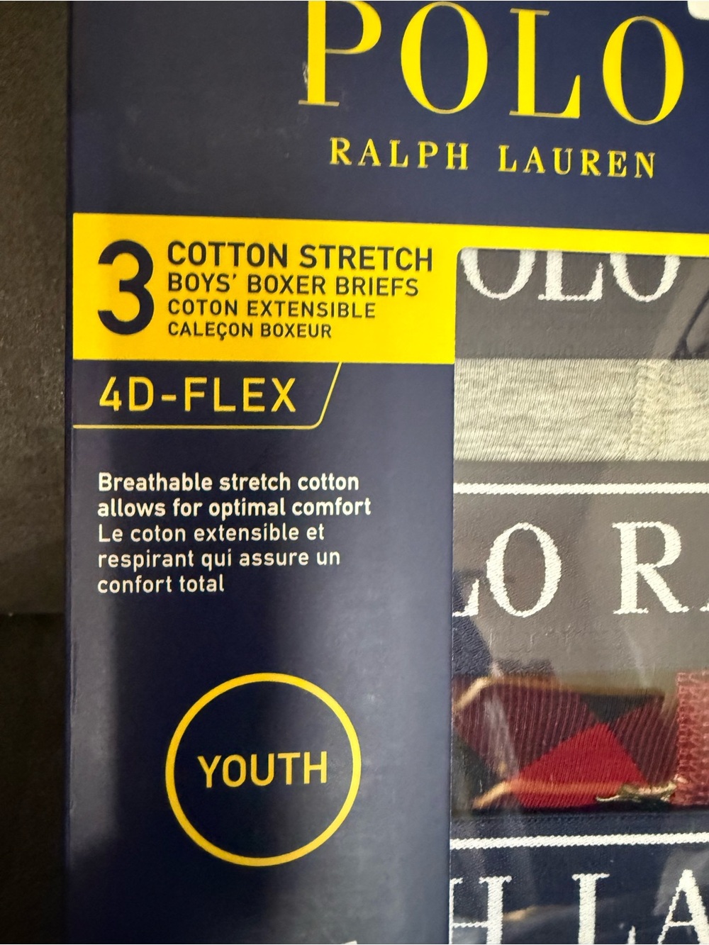 Polo by Ralph Lauren Boys' Gray & Red Cotton Stretch Boxer Briefs - 3 Pack